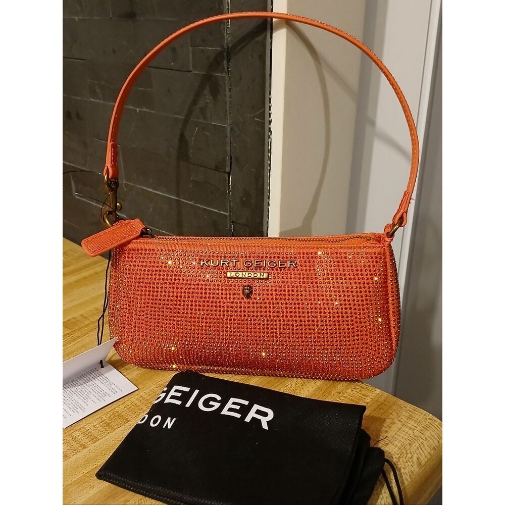 Kurt Geiger Coral Pink Crystal-Embellished bag - Picture 6 of 8